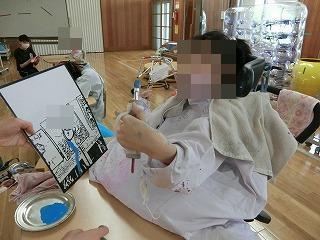版画に色つけ