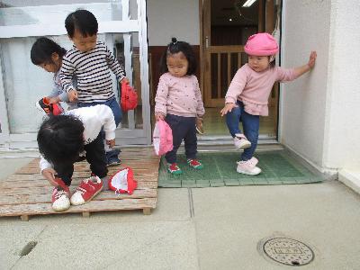 靴を履けたよ
