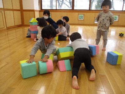 ソフトブロックが崩れると面白い
