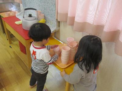 コップの片付けも自分で！