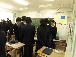 球技大会にむけた作戦会議の様子（2年生）