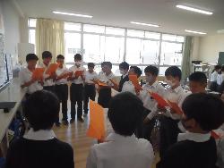 合唱練習の様子（1年生）