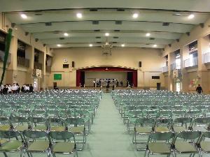 学習発表会の準備（体育館会場設営）