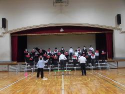 合唱の学級練習の様子（1年生体育館練習）